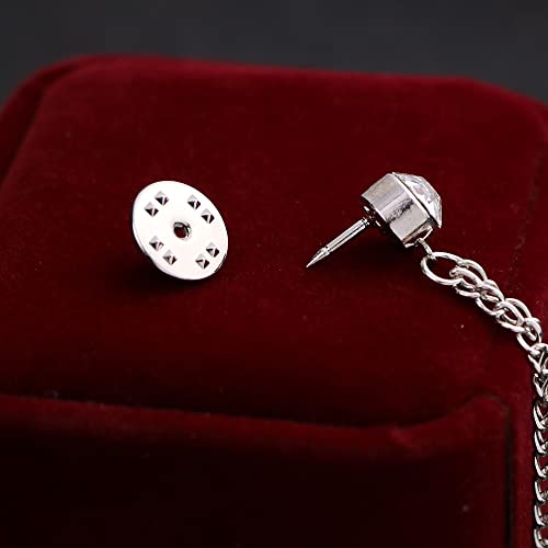 Angel Wings Tassel Chain Brooch. Rhinestone Wings Lapel Pin, Gold Silver Crystal Wings Coat Breastpin Women Men's Suit Accessories (Silver) #TOP6