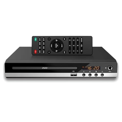 Bloepum DVD Player High-Defination 1080P Home DVD Player Box for TV DVD229 HD DVD Player CD-Discs Player AV Output MIC-Port US Plug