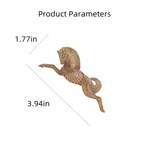 Vintage Horse Brooch Pin For Women Girls Men Antique Gold Tone Big Animal Brooches Dress Costume Accessories Boho Halloween Christmas Holiday Decor Jewelry Gift For Friend Father Uncle #TOP5