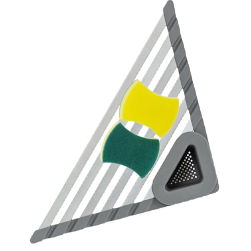 Escurridor de esquina para fregadero de cocina, estante de esquina para encimera, bandeja dispensador plegable, organizador de ahorro de espacio y soporte para cocina, apartamento autocaravana, casa