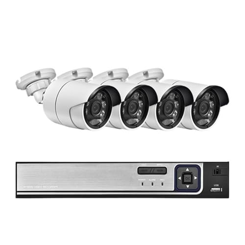 H.265+ 8CH 5MP POE NVRLbg ZLeB猟oCCTVVXe I[fBIAI IPJ OP2PrfIĎZbg(8T,4CH NVR and 4Cameras)