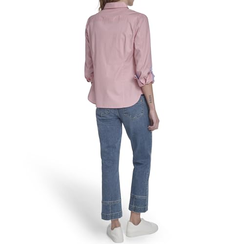 Image of Nautica Women's Button Front Long Sleeve Roll Tab Shirt