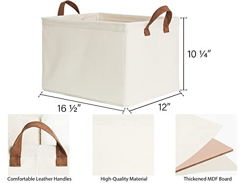 Storageworks Storage Baskets For Shelves With Metal Frame, Canvas Storage Bins, Baby Gift Basket, Natural Color, 4-Pack #TOP1