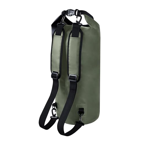 EARTH&RIVER Premium Dry Bag Mochila, Extra Gruesa, Protección para Actividades Acuáticas y Camping, Bolsa Seca Flotante Ligera con Bolsillo Interior y Funda Impermeable IPX8 para Teléfono (Verde Militar, 20L) miniatura 6