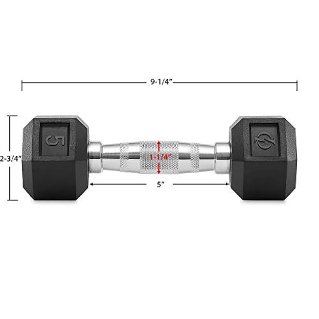 Philosophy Gym Rubber Coated Hex Dumbbell Hand Weights, Pairs