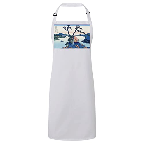 Tablier Cuisine Hokusai en toile premium chef estampe japonaise du lac Suwa