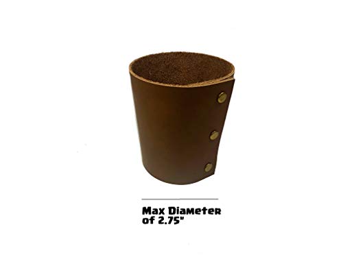Leather Adjustable Drink Pint Coffee Cup Glass Sleeve Cozy Rustic Brown #TOP1