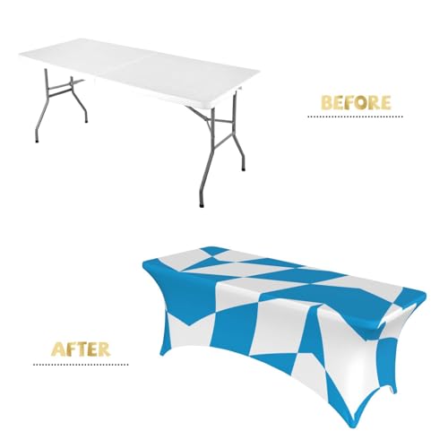 Nappe imprimée drapeau bavarois ajustée table 1,8m et housses - 5
