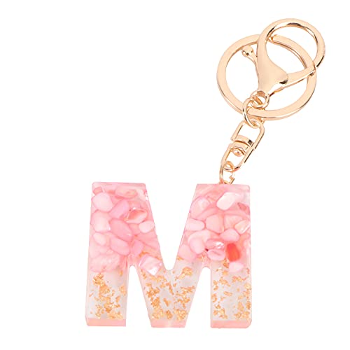 TOYANDONA Anfänglicher Schlüsselbundbuchstabe Alphabet Schlüsselring Quaste Charm Schlüsselanhänger Anfängliche Geldbörse Charms für Handtaschen Alphabet Anfangsbuchstabe Anhänger (Rosa)