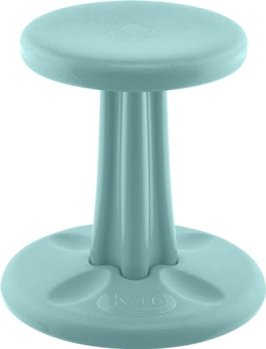 Image of Kore Kids Wobble Stool, Flexible Seating, Ages 6-7, 14in, Teal | Wiggle chair for classroom and home boosts focus, improves posture, and provides an energy outlet; anti-tip base; Made in USA