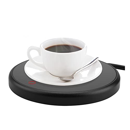 Garosa Chauffe Tasse Electrique, Réchauffeur de Tasse à Café avec Interrupteur à écran Tactile, Coussin Chauffant Electrique pour Café à Domicile de Bureau, Lait, thé, Eau(EU Plug-Noir)