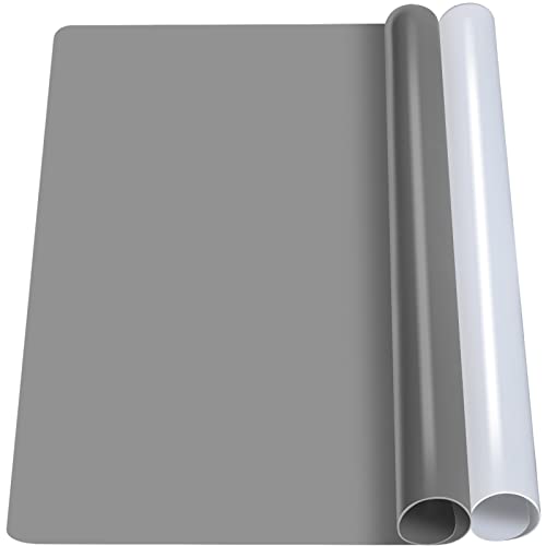 Image of LEOBRO Silicone Mat for Resin Molds, 2 PCS 15.7 inch x 11.7 inch Play Dough Mat, Silicone Mats for Crafts, Jewelry Molds Mats, for Resin, Clay, Paint, Dark Gray & Clear