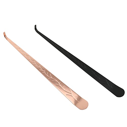JCBIZ Wick Dippers 2pcs Stainless Steel Wick Dippers Candle Accessories (1 x Black + 1 x Rose Gold) Carved Candle Wick Cutter Put Out Extinguisher