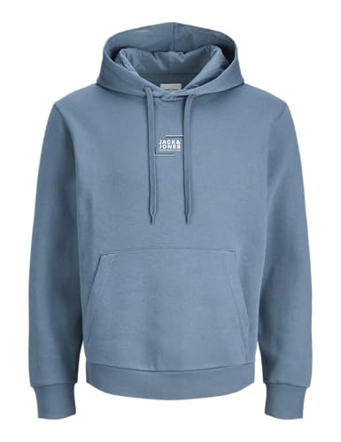 JACK & JONES Sweat à Capuche Jjcorp Graphic Noos, Bleu Mirage, L, Blue Mirage., L