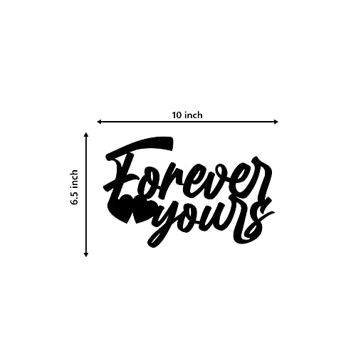 Image of eCraftIndia Forever Yours Wooden Wall Decor for Living Room Bedroom| Home Wall Decor Items| Wall Art for Home Decor| Valentine Gift for Girlfriend Boyfriend Husband Wife Her Him | Valentine Decoration