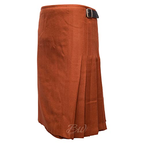 David Rox Saffron Gold 8 Yard Tartan Kilt with Flashes for Men Tartan Traditional Kilt4