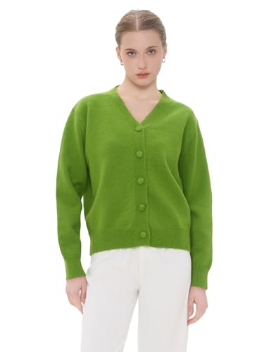 Image of SDEER Women V Neck Button Down Sweaters Long Sleeve Open Front Button Up Cardigans Ribbed Knit Outwear Fall Winter Coats
