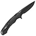 CRKT Directive EDC Folding Pocket Knife: Everyday Carry, Drop Point Plain Edge Blade, Black Blade, Flipper Open, Liner Lock, Two Tone Black Handle, 4-Position Pocket Clip 1063