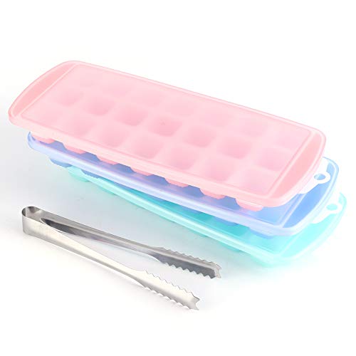 Bandeja para cubos de gelo, molde faça-você-mesmo flexível resistente a derramamento de 21 grades pa
