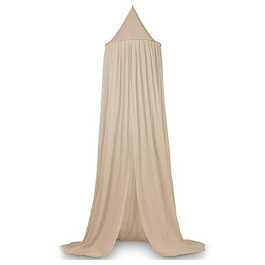 Deryan Baldachin Kinderzimmer 245cm - In 5 Farben - Betthimmel Mädchen, Jungen & Baby - Himmelbett vorhänge - Moskitonetz doppelbett - Himmel Babybett - Canopy - Nougat