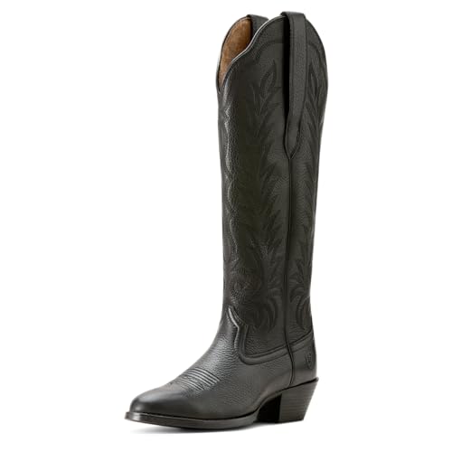 Ariat Women's Heritage R Toe Tall Stretchfit Western Boot, Black Deertan, 8.5 Wide