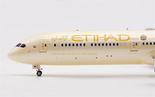 Modelo de avión de simulación Boeing B787-10 Etihad decoración elegante para despacho y salón 3