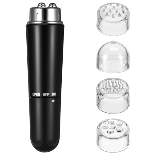 Ciieeo 4 in 1 Elektrische Gesichtsmassagegerät, Akupressur Massagegerät Mini- Electric- Akkupressur für Schmerzlinderung Muskeln (Schwarz)