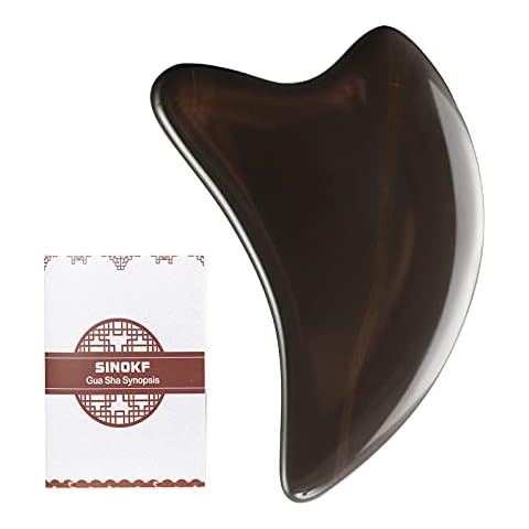 SINOKF Bian Stone Gua Sha Facial Tools Scraping Massage Face Guasha Board Scraping Plate Cover