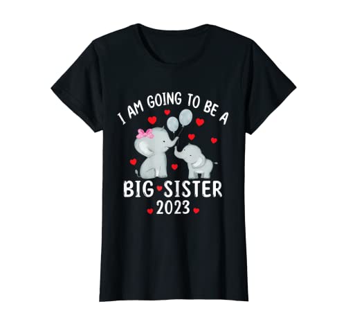 Voy a ser una hermana mayor 2023 Sister Reveal Elephants Camiseta