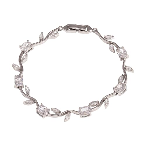 Image of Shining Diva Fashion Tulip Bracelet for Women, Floral Crystal, Anti Tarnish Jewellery Stylish Bracelet Gifts for Girls