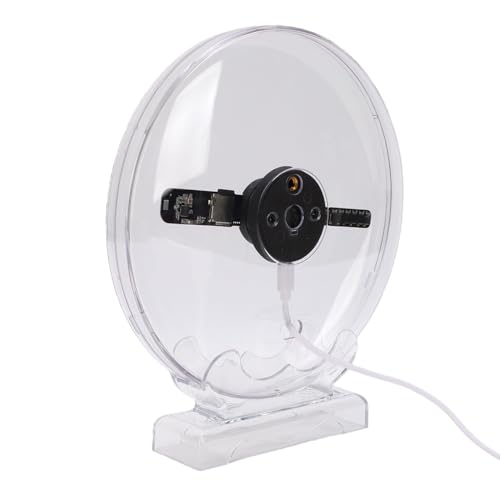 Garsent Ventilador de Holograma 3D, Proyector de Ventilador Holográfico de 7,1 Pulgadas con Cubierta, Proyector de Holograma 3D, Pantalla Publicitaria LED HD con Wi Fi, Aplicación,