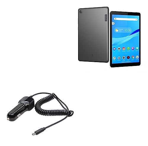 BoxWave Car Charger Compatible with Lenovo Tab M8 (2nd Gen) HD - Car Charger Plus, Car Charger Extra USB Port with Integrated Cable for Lenovo Tab M8 (2nd Gen) HD - Black