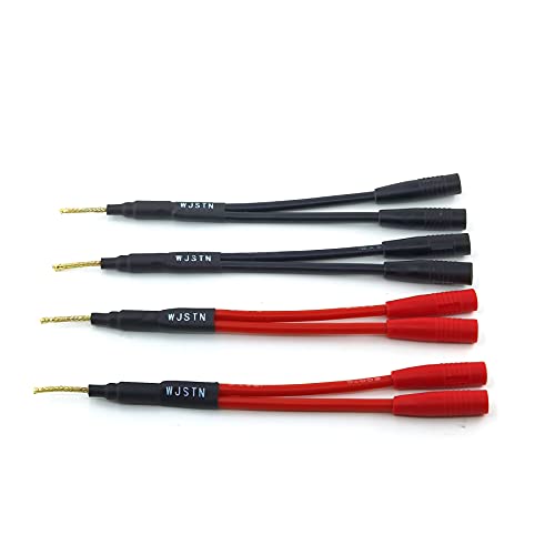 WJSTN Cabo de plugue banana trançado divisor de plugue banana 1 adaptador macho 2 fêmeas, plugue ban