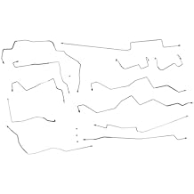 Inline Tube Compatible with 2002-06 Ford Lincoln Expedition Navigator 4WD Four-Wheel Disc Four-Wheel ABS Complete Brake Line Kit 14pc, Stainless