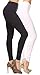 2ND DATE Women's Basic Cotton Stretch Leggings with Comfort Waistband