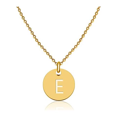 Collar con colgante inicial E oro Cover