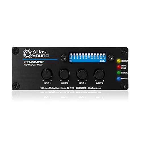 AtlasIED TSD-MIX42RT 4x2 Mic/Line Mixer with Priority Sense and Remote Control #1