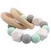 Promise Babe Perles en Silicone Baby Dentition Nursing Accessoires Bracelet en Bois Bague Neutre Cadeau pour Bébé