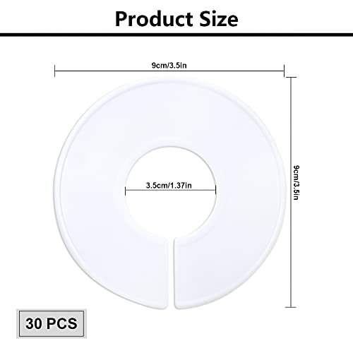 30 Pcs Kleidung Größe Teiler, Kleiderständer-Trennwände, Runde Kleiderbügel Teiler, Größe Teiler Größentrenner