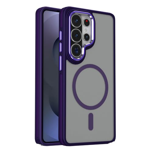 Coque Samsung S26 magnétique violette : protection d'objectif et finition mate