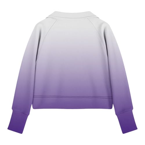 Half Zip Crop Sweatshirt for Girls Long Sleeve Pullover Tops Girls Oversized Fleece Winter Clothes 5-13 Years4