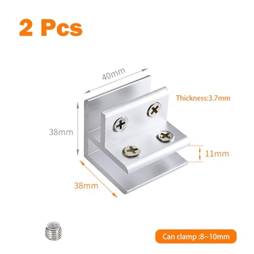 Pince à verre pour conteneurs fixation plate 2 Way Flat