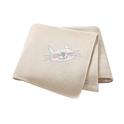 Image of Hadetoto Baby Blankets for Boys and Girls | Newborn, Knitted Cotton, Swaddle Blankets, Neutral Crochet Receiving Blanket, 40 x 30 inches