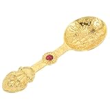 Haute durabilité : fabriquée à partir de matériaux robustes, cette cuillère est conçue pour résister à une utilisation régulière et est facile à entretenir, cuillères à fleurs en or rose, cuillère à café sculptée vintage