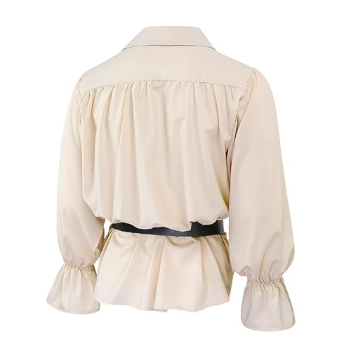 Camisa medieval masculina de diseño sofisticado con mangas abullonadas puras 2