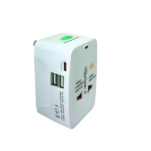 Upix Universal Travel Adapter with Type C Charging Ports - International Multipurpose All-in-One Solution for US, AUS, UK, Europe, North/South...