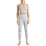 ZGRNPADamen Yoga Kleidung Anzug Trainingsanzüge Mode Langarm und Legging Jogginganzug Sportanzug Frauen Laufbekleidung 2 Stück Set Top High-Waist Leggings Fitness Set Sport Freizeit Zweiteiler