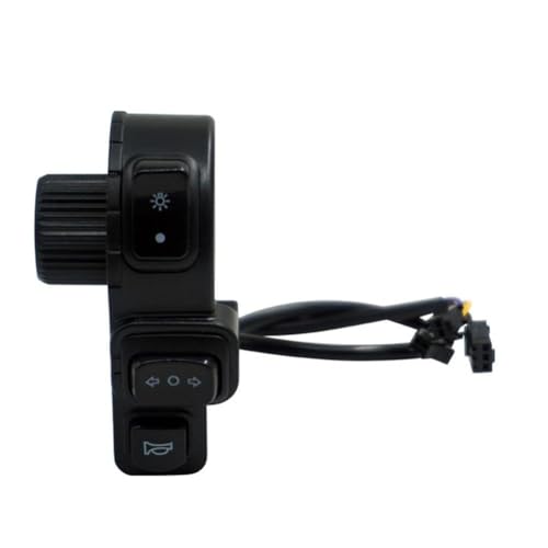 Lawnoval Phare électrique pour moto, scooter, VTT, clignotant, interrupteur 3 en 1, noir