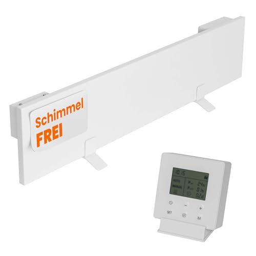 Dalsys Riscaldatore antimuffa 60W 12 x 60 x 1,3cm, antimuffa per parete e bagno, riscaldamento a infrarossi contro la muffa con timer intelligente, certificato IP44