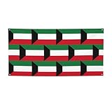 Kuwaitische Flagge, bedruckt, hängende Partyflagge, wetterwiderstandsfähig, dekoratives Banner für romantischen Urlaub